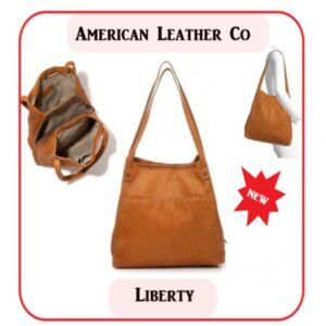 American Leather Liberty Leather Shoulder Bag Coffee Latte Smooth🆕 FAST😮‍💨⚡🚚